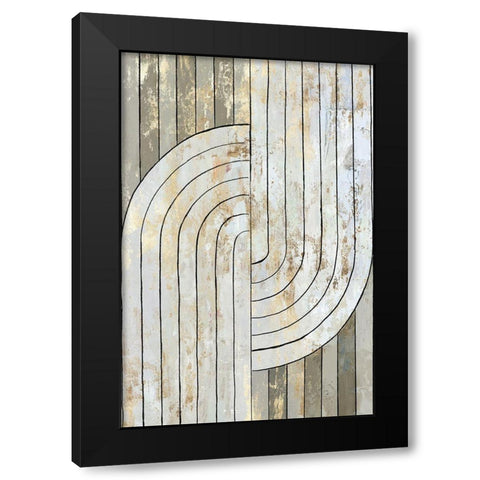 Art Deco Geo II  Black Modern Wood Framed Art Print with Double Matting by Reeves, Tom
