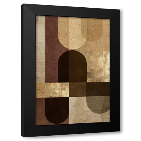 Golden Geo I  Black Modern Wood Framed Art Print by Reeves, Tom
