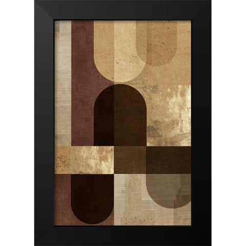 Golden Geo I  Black Modern Wood Framed Art Print by Reeves, Tom