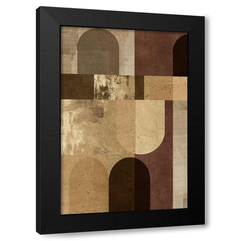 Golden Geo II  Black Modern Wood Framed Art Print with Double Matting by Reeves, Tom