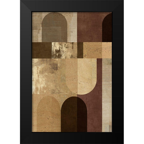 Golden Geo II  Black Modern Wood Framed Art Print by Reeves, Tom