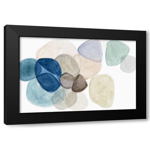 Blue Bubbles Merge I  Black Modern Wood Framed Art Print with Double Matting by Reeves, Tom