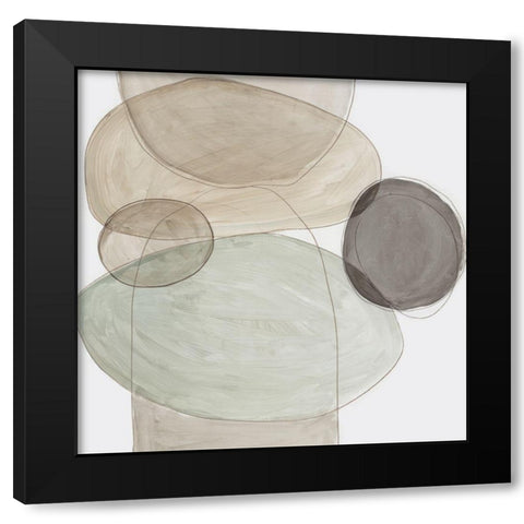 Pebble Stones II  Black Modern Wood Framed Art Print by Reeves, Tom