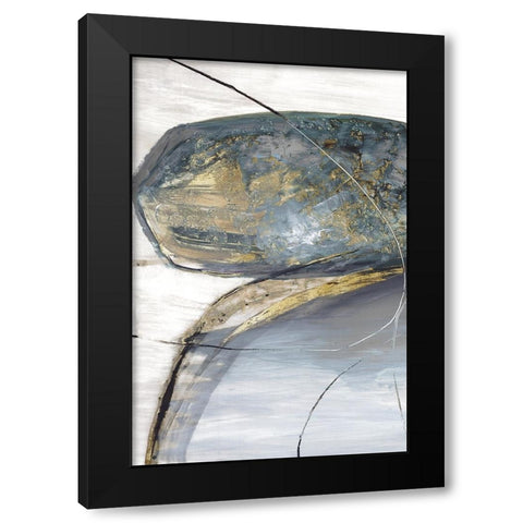 Teal Stones I Black Modern Wood Framed Art Print by Reeves, Tom