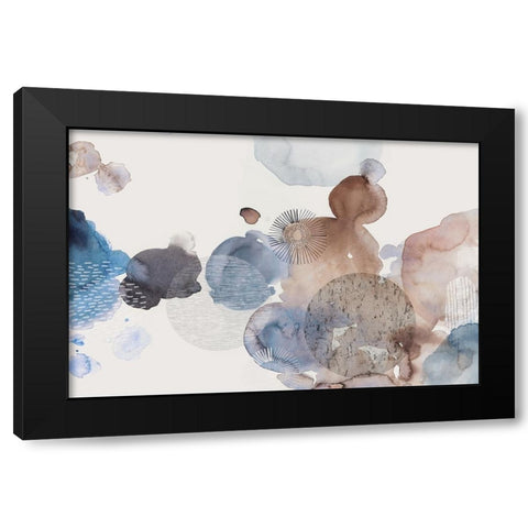 Patterns of Watercolour Black Modern Wood Framed Art Print with Double Matting by Reeves, Tom