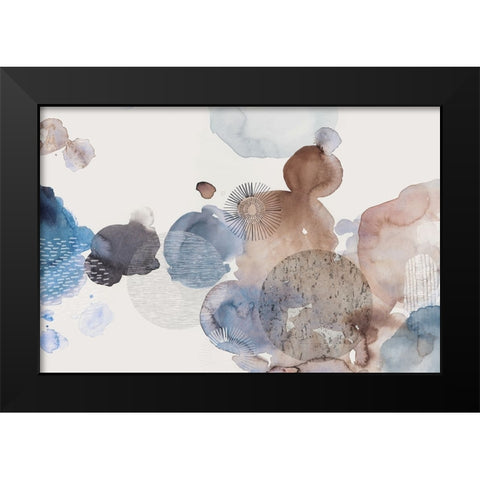 Patterns of Watercolour Black Modern Wood Framed Art Print by Reeves, Tom