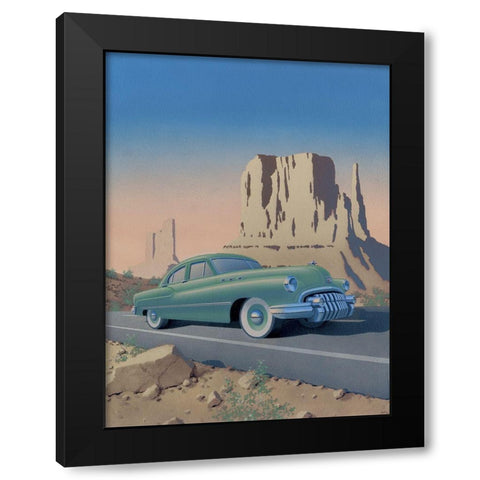 Monument Valley Black Modern Wood Framed Art Print by Courtney, Richard