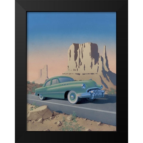 Monument Valley Black Modern Wood Framed Art Print by Courtney, Richard