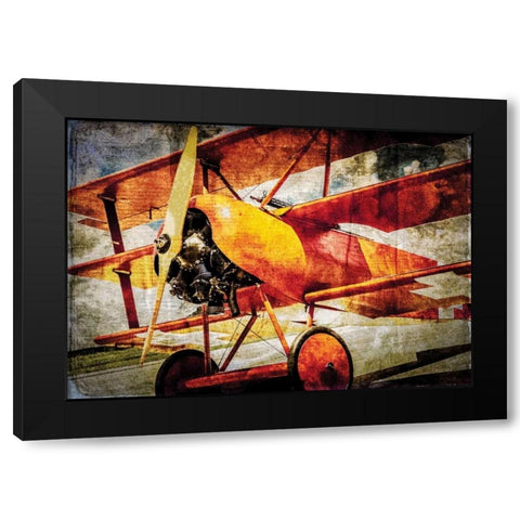 Fokker Tri Black Modern Wood Framed Art Print with Double Matting by James, Richard