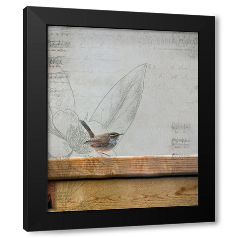 Wren I Black Modern Wood Framed Art Print with Double Matting by Cozart, Rebecca