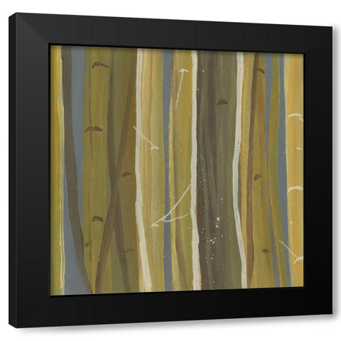 Birch Strips I Black Modern Wood Framed Art Print with Double Matting by Seikmann, Jenny