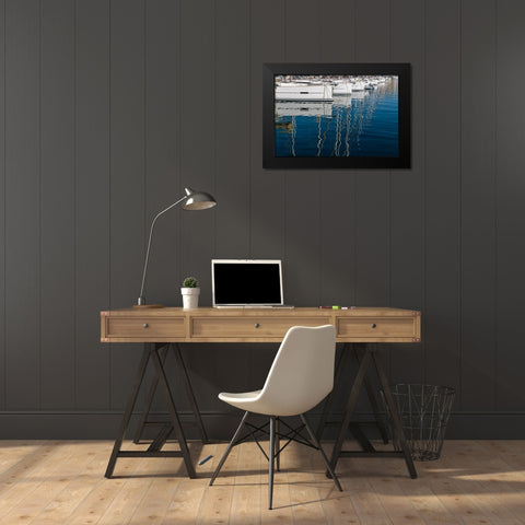 Marseille Boats I Black Modern Wood Framed Art Print by Silver, Richard