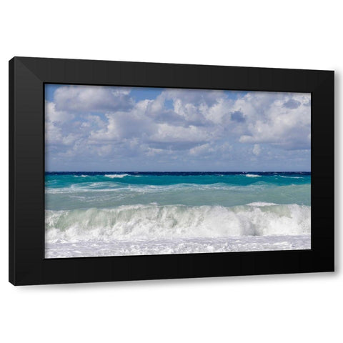 Crashing Blue Waves Black Modern Wood Framed Art Print by Silver, Richard