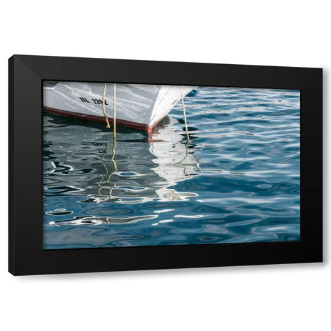 Boat Reflections Black Modern Wood Framed Art Print with Double Matting by Silver, Richard