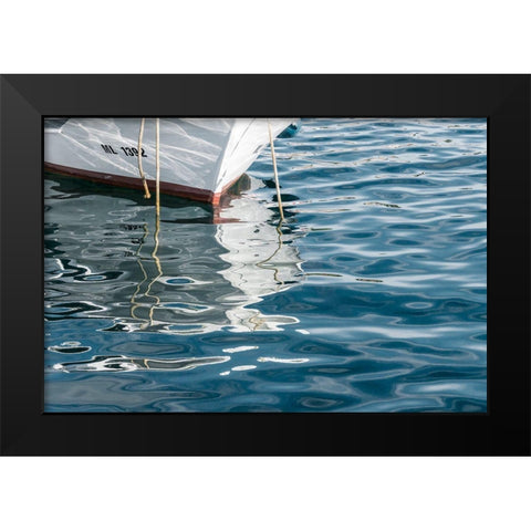 Boat Reflections Black Modern Wood Framed Art Print by Silver, Richard