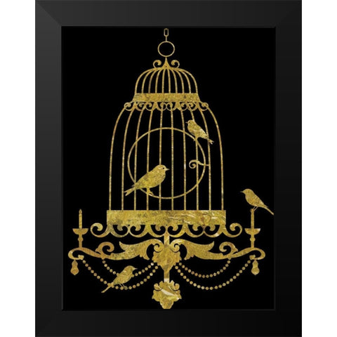 Decekled Gold II Black Modern Wood Framed Art Print by Selkirk, Edward