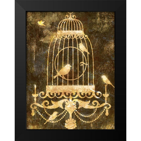 Deco Gold Distress II Black Modern Wood Framed Art Print by Selkirk, Edward