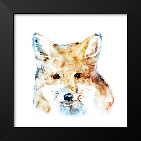 Watercolour Fox Black Modern Wood Framed Art Print by Selkirk, Edward