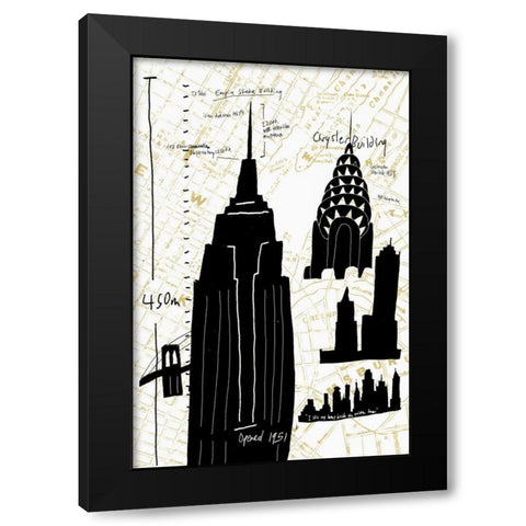 NY Deco I Black Modern Wood Framed Art Print with Double Matting by Selkirk, Edward