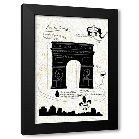 Paris Gold II Black Modern Wood Framed Art Print with Double Matting by Selkirk, Edward