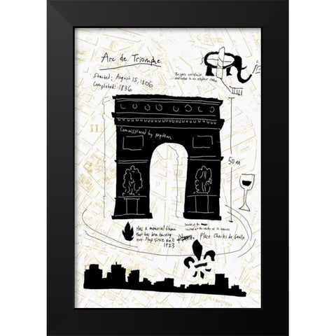 Paris Gold II Black Modern Wood Framed Art Print by Selkirk, Edward
