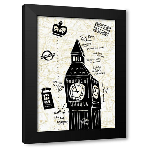 London Gold II Black Modern Wood Framed Art Print by Selkirk, Edward