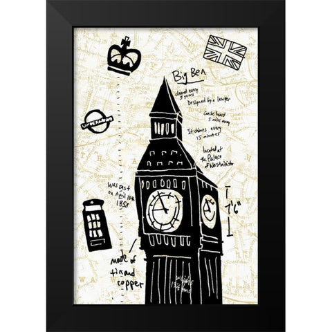 London Gold II Black Modern Wood Framed Art Print by Selkirk, Edward