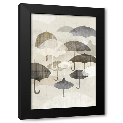 Umbrella Rain II Black Modern Wood Framed Art Print by Selkirk, Edward