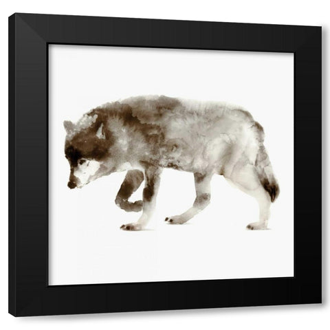 Wolf Black Modern Wood Framed Art Print by Selkirk, Edward