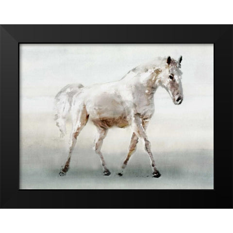 White Horse Black Modern Wood Framed Art Print by Selkirk, Edward