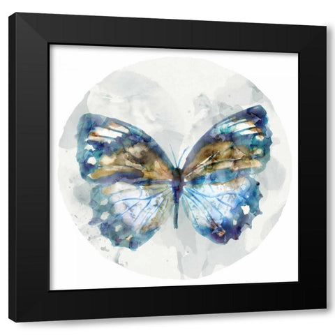 Indigo Butterfly I Black Modern Wood Framed Art Print by Selkirk, Edward