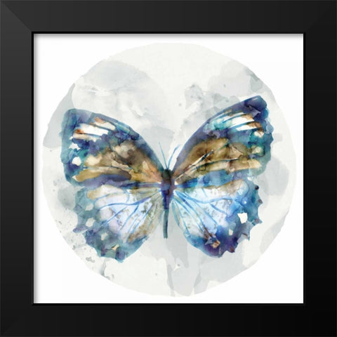 Indigo Butterfly I Black Modern Wood Framed Art Print by Selkirk, Edward