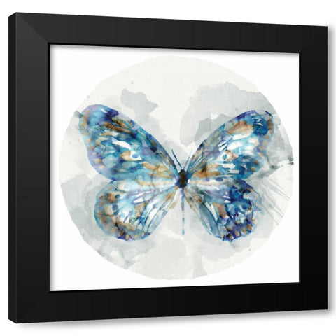 Indigo Butterfly III Black Modern Wood Framed Art Print with Double Matting by Selkirk, Edward