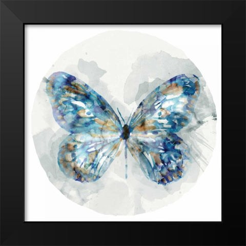 Indigo Butterfly III Black Modern Wood Framed Art Print by Selkirk, Edward
