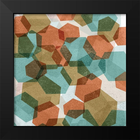 Hexagon Composition I Black Modern Wood Framed Art Print by Selkirk, Edward