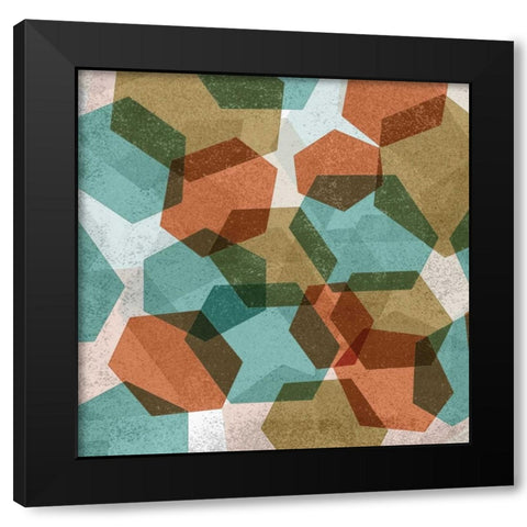 Hexagon Composition II Black Modern Wood Framed Art Print by Selkirk, Edward