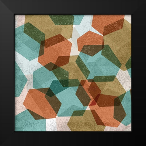 Hexagon Composition II Black Modern Wood Framed Art Print by Selkirk, Edward