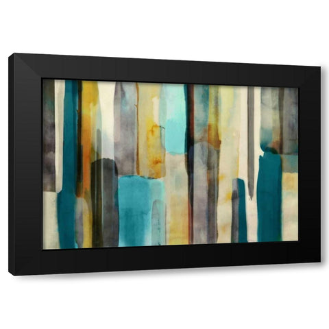 Woven in Teal - Mini Black Modern Wood Framed Art Print by Selkirk, Edward