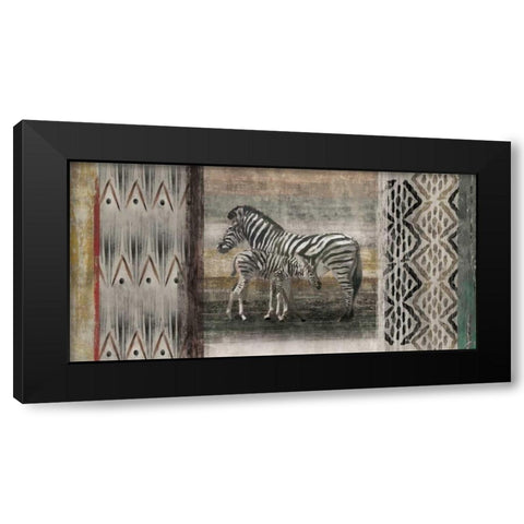 Tribal Zebras Black Modern Wood Framed Art Print by Selkirk, Edward