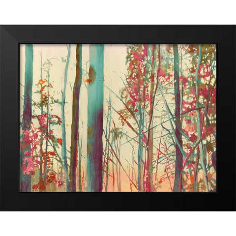 Pink Arborescences Black Modern Wood Framed Art Print by Pellisier, Sandrine