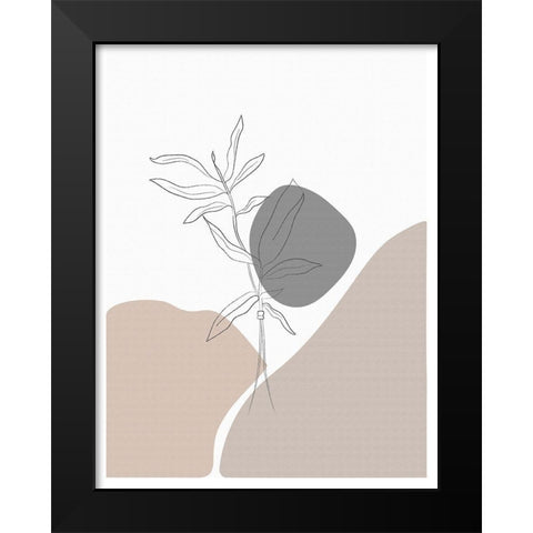 Knitted Lines Black Modern Wood Framed Art Print by Sabrina