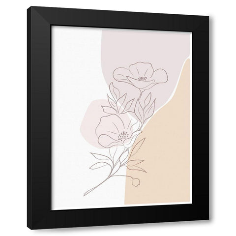 Dainty Daisy Black Modern Wood Framed Art Print by Sabrina