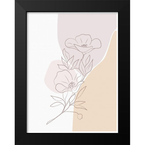 Dainty Daisy Black Modern Wood Framed Art Print by Sabrina