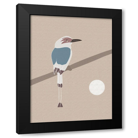 Japanese art a bird and the Moon Black Modern Wood Framed Art Print by Balbuena, Sabrina