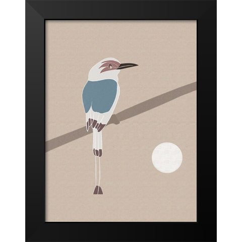 Japanese art a bird and the Moon Black Modern Wood Framed Art Print by Balbuena, Sabrina