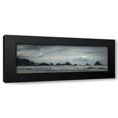 Stacked Along the Coast  Black Modern Wood Framed Art Print with Double Matting by Schwartz, Don