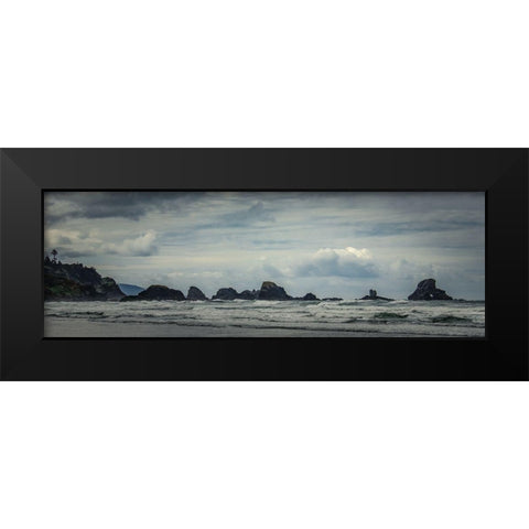 Stacked Along the Coast  Black Modern Wood Framed Art Print by Schwartz, Don