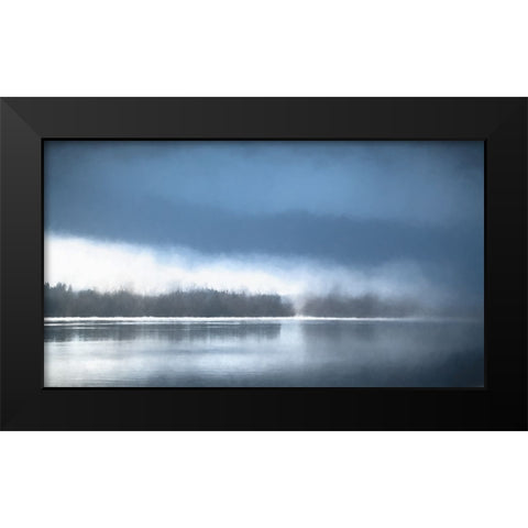 Columbia Mist Black Modern Wood Framed Art Print by Schwartz, Don