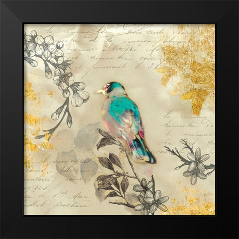 Backyard Birds III Black Modern Wood Framed Art Print by Theodosiou, Matina