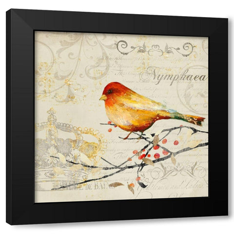 Sing Song Bird II Black Modern Wood Framed Art Print by Theodosiou, Matina